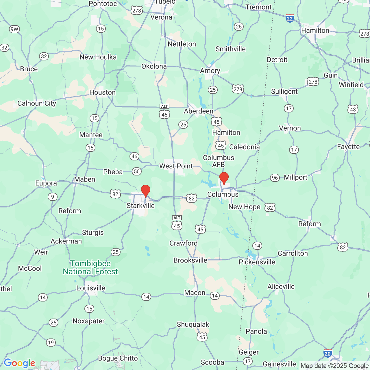 Google map image of our locations